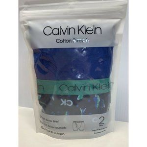 Calvin Klein Cotton Stretch Boys Boxer Briefs - Pack 2 blue black rockets medium